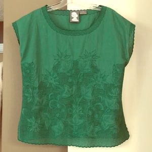 Green box type shirt